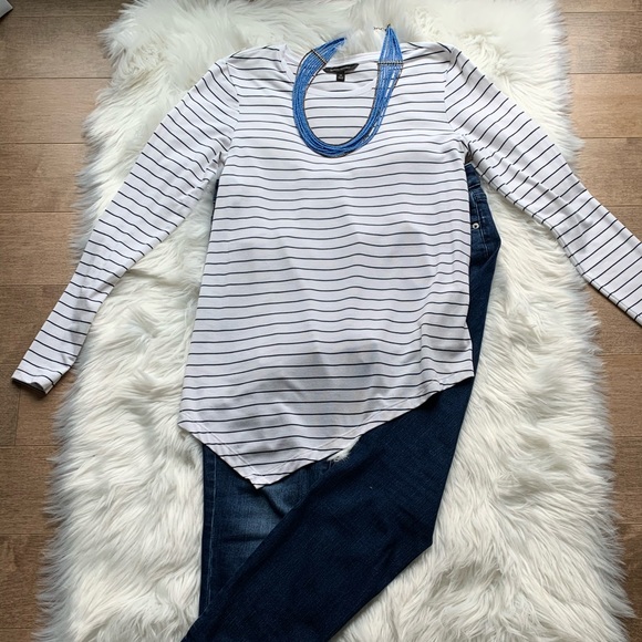 Banana Republic Tops - ❄️ 3 for $15❄️Banana Striped Asymmetrical Shirt -M